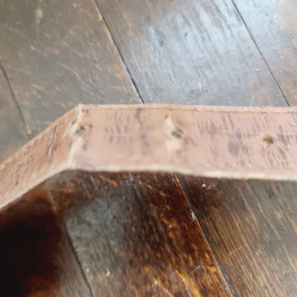 Vintage Brown Embossed Skinny Belt - Picture 7 of 9